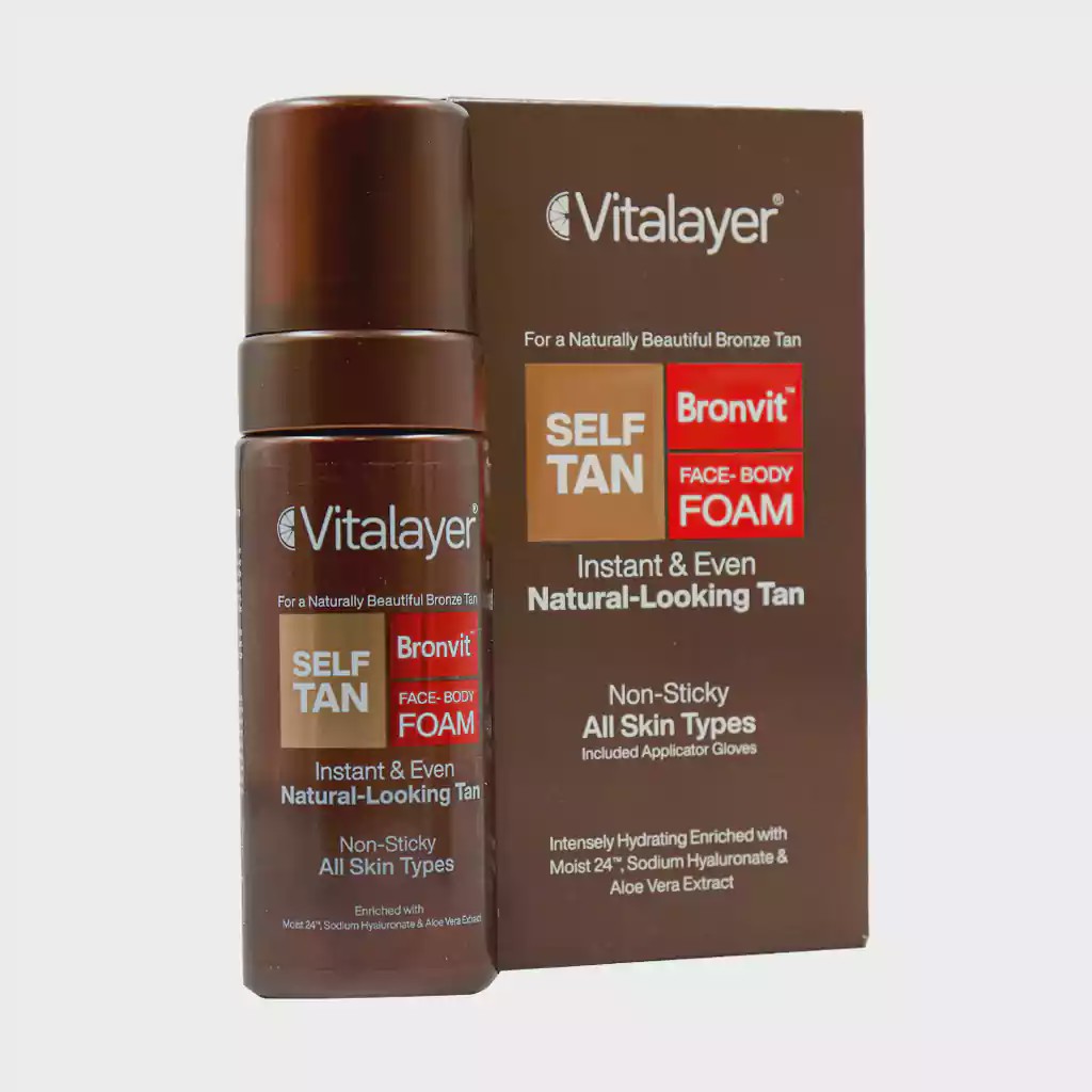 فوم برنزه کننده فوری صورت و بدن برن ویت ویتالیر Vitalayer Bronvit Face And Body foam 150 ml