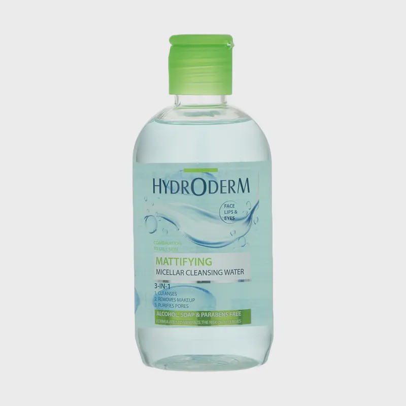 پاک کننده میسلار 3 در 1 پوست چرب هیدرودرم  Mattifying Micellar Cleansing Water Hydroderm