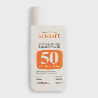 ضد آفتاب فلوئید سان سیف مدل Solar Fluid با SPF 50 مناسب پوست های چرب تا مختلط حجم 55 میلی لیتر Sunsafe Solar Fluid Su...