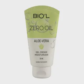 ژل کرم آبرسان دست و صورت بیول حاوی عصاره آلوئه ورا مناسب انواع پوست حجم 70 میلی لیتر Biol Zero Oil Aloe vera For All...