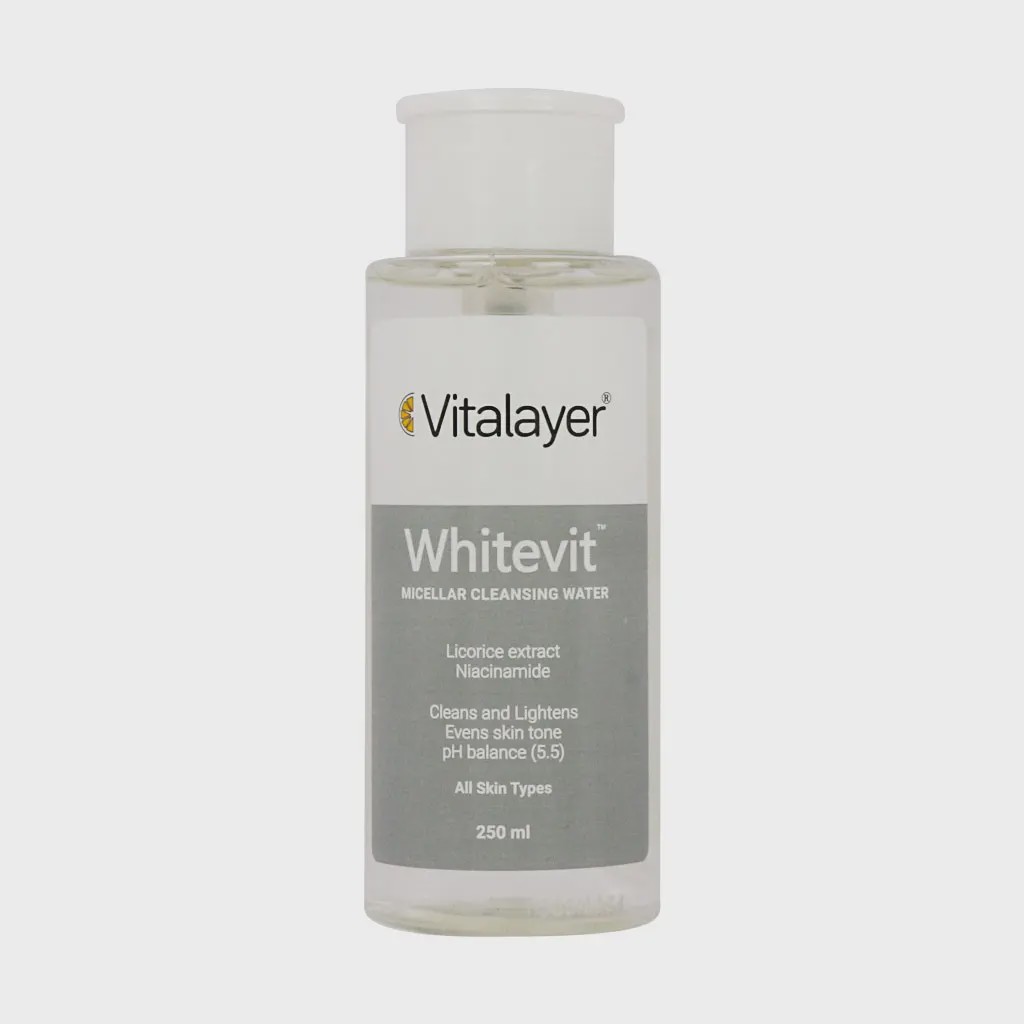 محلول پاک کننده آرایش وایت ویت ویتالیر Whitevit Micellar Cleansing Water Vitalayer