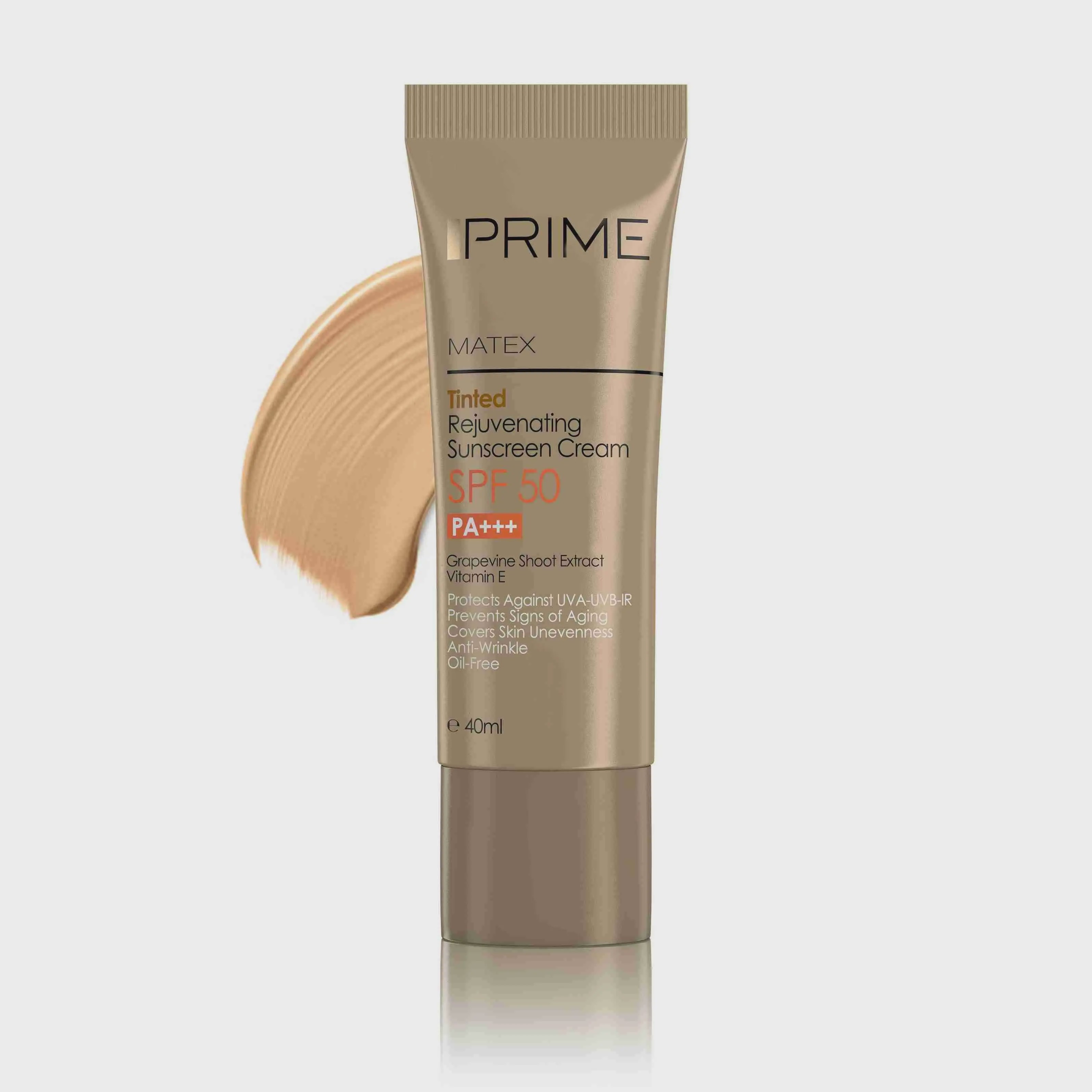 کرم ضد آفتاب جوان کننده SPF50 رنگی پرایم  prime Rejuvenating Sunscreen Cream SPF50