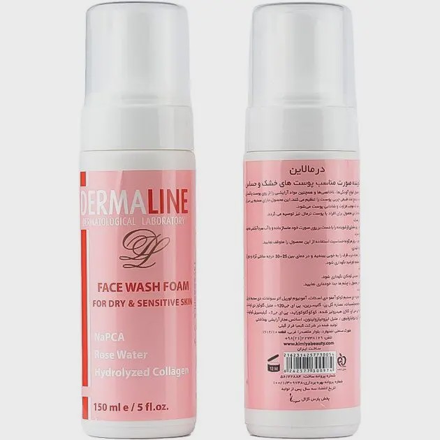 فوم شوینده صورت پوست خشک و حساس درمالاین Face Wash Foam For Dry And Sensitive Skin Dermaline