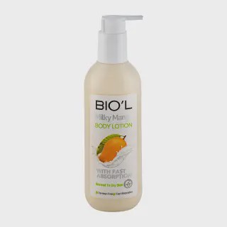 لوسیون مرطوب کننده بدن مناسب پوست نرمال و خشک حجم 250 میل بیول Biol Milky Mango Body Lotion 250 ml