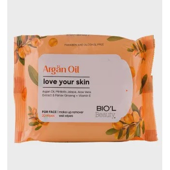 دستمال مرطوب آرایشی روغن آرگان مخصوص پوست خشک و حساس بیول Biol Argan Oil Makeup Remover Wet Wipes