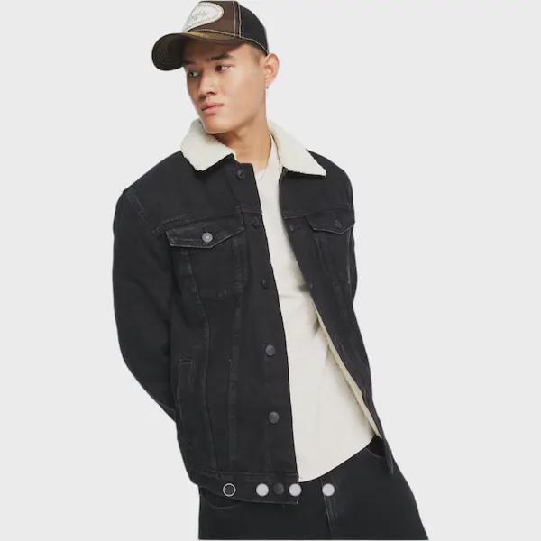 کت جین مشکی داخل خز از bershka کد 138