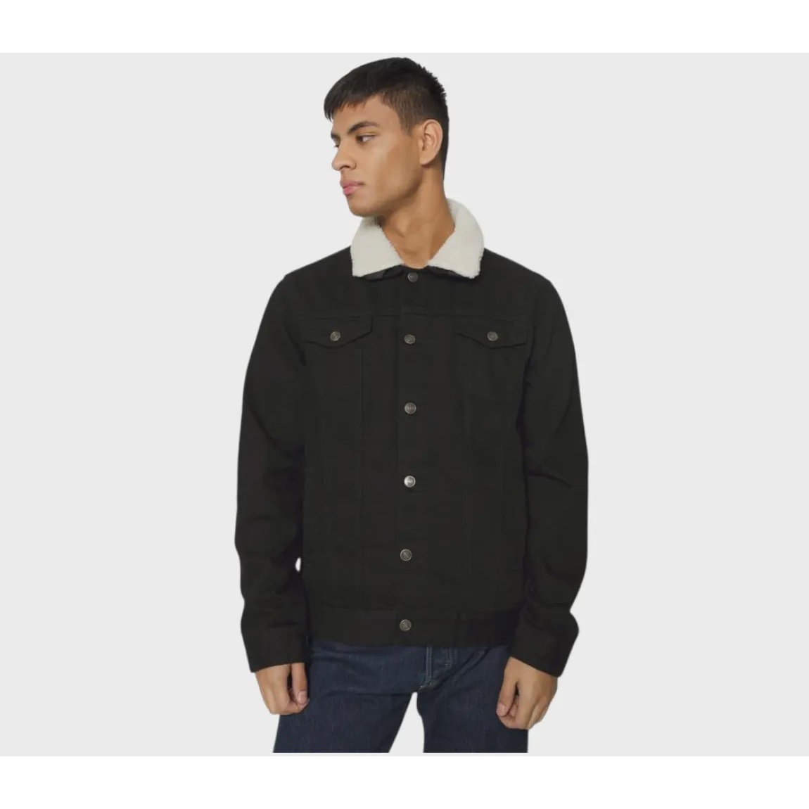 کت جین مشکی داخل خز از bershka کد 138