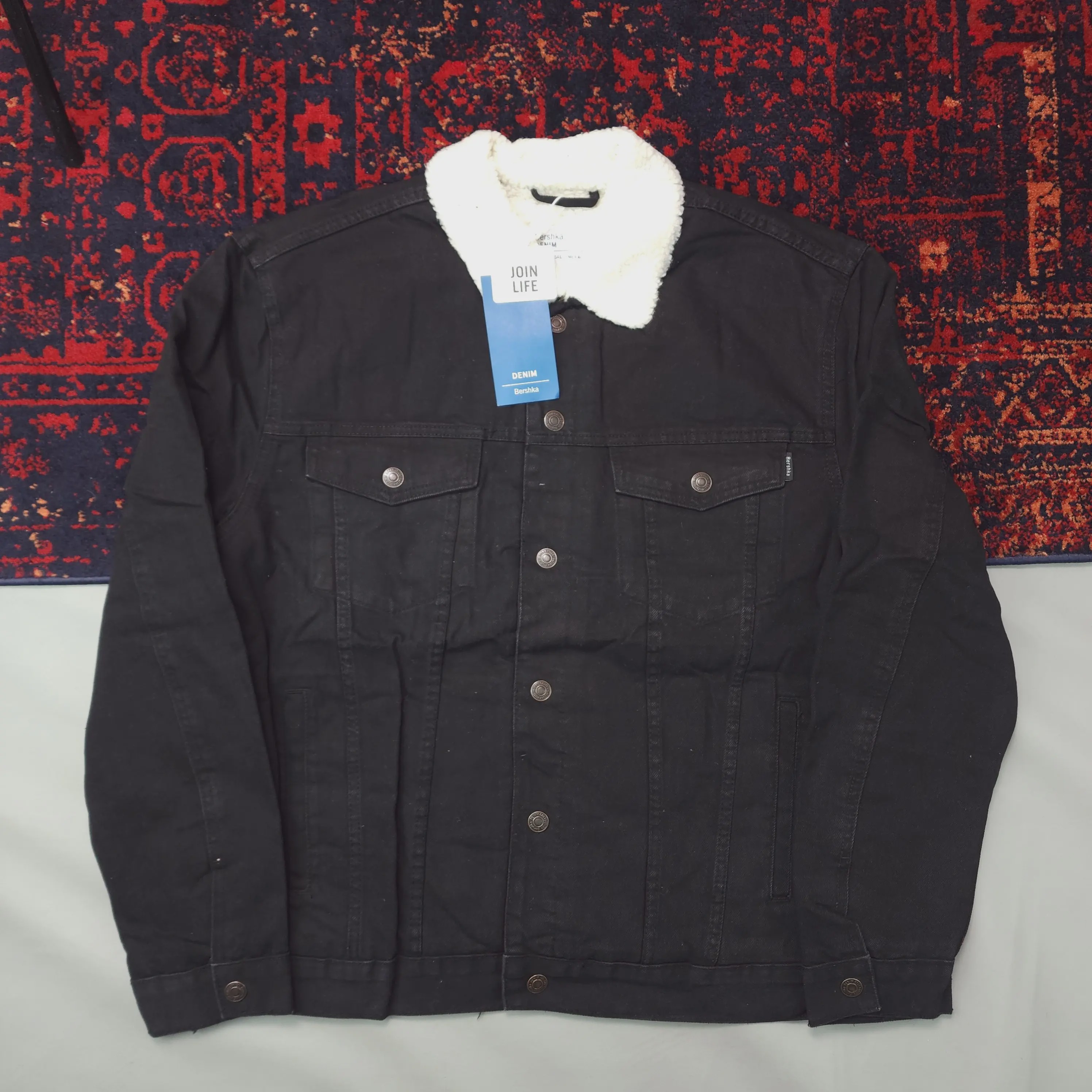 کت جین مشکی داخل خز از bershka کد 138