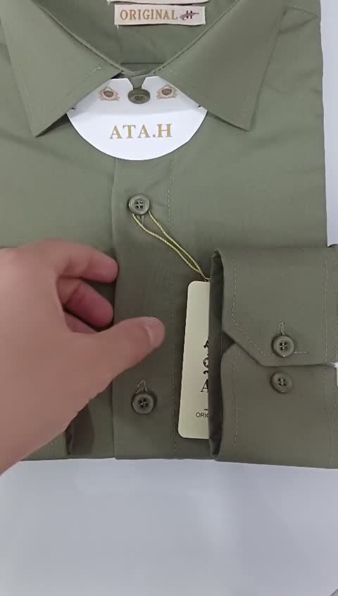 پیراهن مردانه زیتونی صدری درجه یک