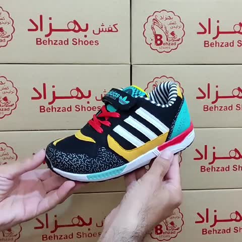 کتونی آدیداس سه خط پسرانه رنگ مشکی سایز 31 تا 36 زیره پیو لژ 2 سانتی رویه فابیلاک و راشل خارجی سبک و راحت 