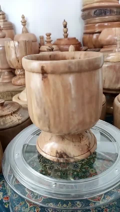 ظرف چوبی پذیرایی پایه دار، کته چوب کد 304