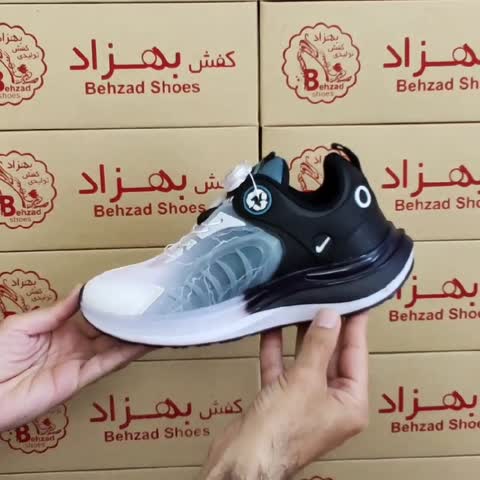 کتونی بند پُمپی فنری پسرانه سایز 37 تا 40 رنگ سفید مشکی زیره کپسولی لژ 3 سانتی کفی طبی رویه بافت خارجی سبک و راحت