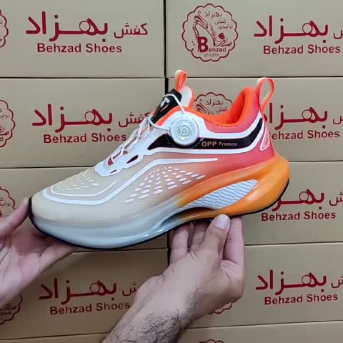 کتونی زیره کپسولی بند پُمپی مردانه پسرانه سایز 40 تا 45 کفی طبی رنگ نارنجی لژ 3 سانتی رویه بافت خارجی سبک و راحت