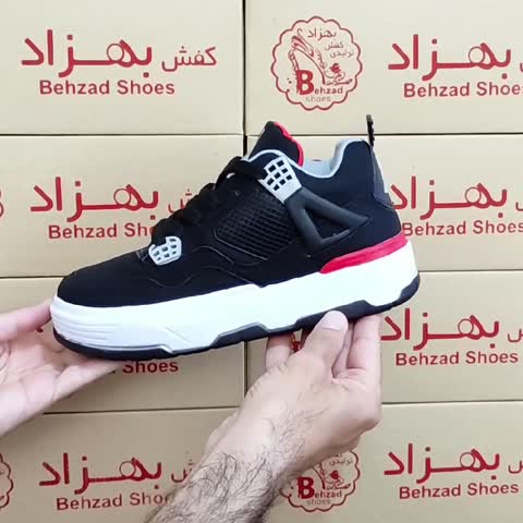 کتونی جردن پسرانه رنگ مشکی سایز 37 تا 40 زیره پیو کفی طبی لژ 4 سانتی رویه چرم صنعتی سبک و راحت