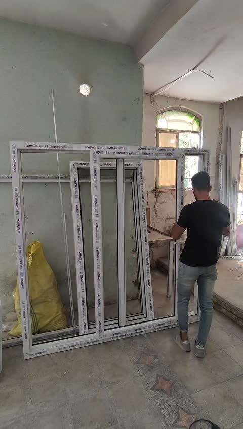 پنجره دوجداره upvc کشویی 2.2 یراق ترک و شیشه ی سفارشی