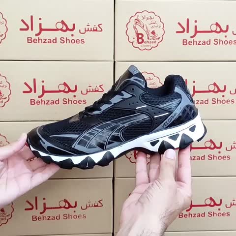 کتونی puma پوما مردانه پسرانه رنگ مشکی سایز 41 تا 45 کفی طبی زیره پیو لژ 4 سانتی رویه راشل خارجی سبک و راحت