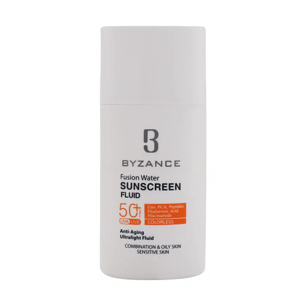 فلوئید ضد آفتاب فیوژن واتر SPF50 بیزانس مناسب پوست چرب و مختلط 50 میلی لیتر