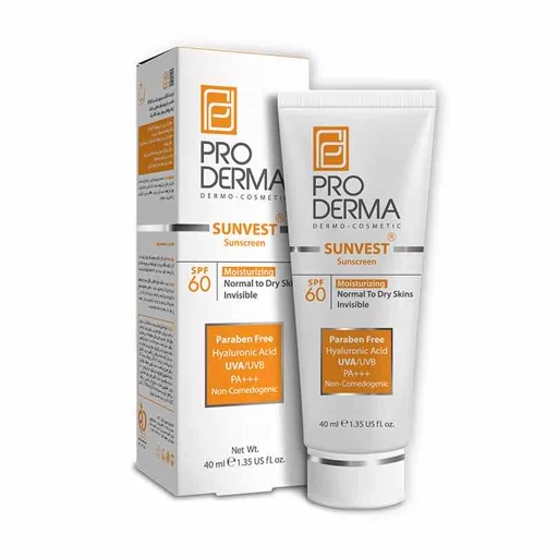 کرم ضد آفتاب رنگی و مرطوب کننده SPF60 برای پوست های معمولی و خشک پرودرما