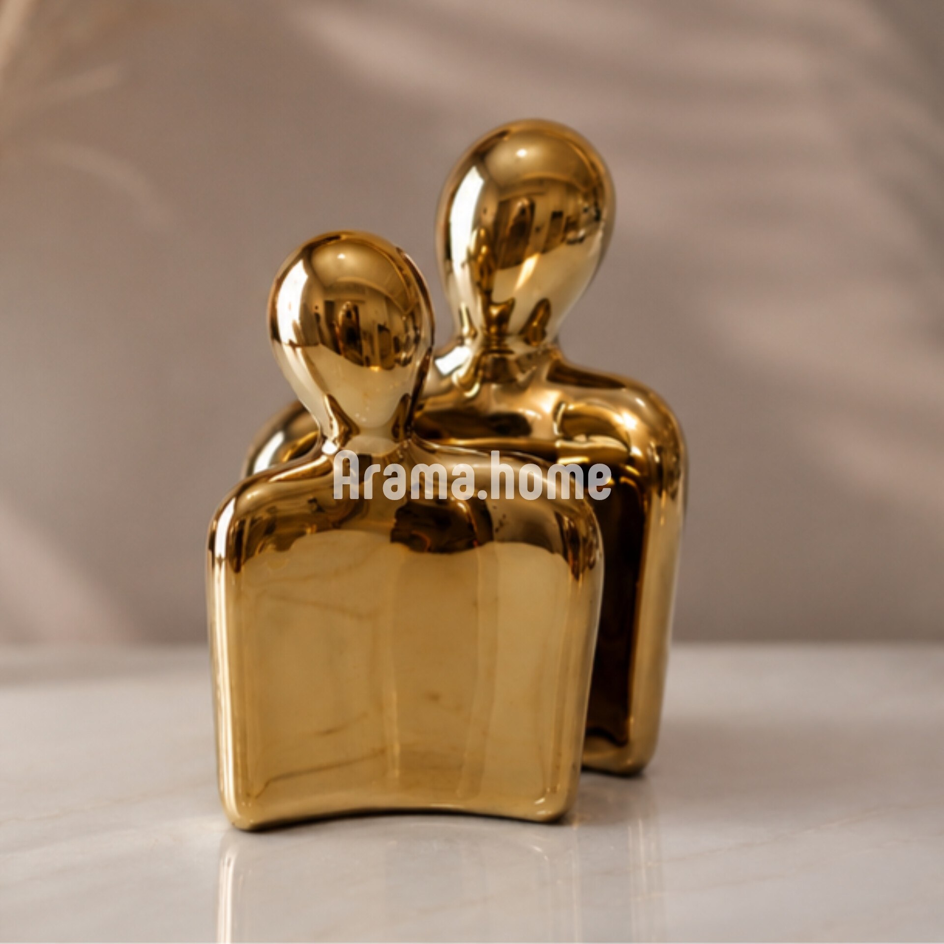 مجسمه زوج سرامیکی طلایی