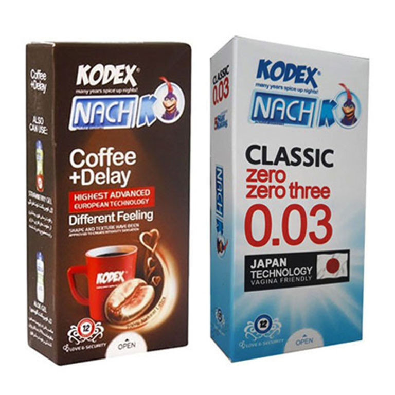 کاندوم ناچ کدکس مدل Coffee Delay بسته 12 عددی به همراه کاندوم ناچ کدکس مدل CLASSIC 0.03 بسته 12 عددی