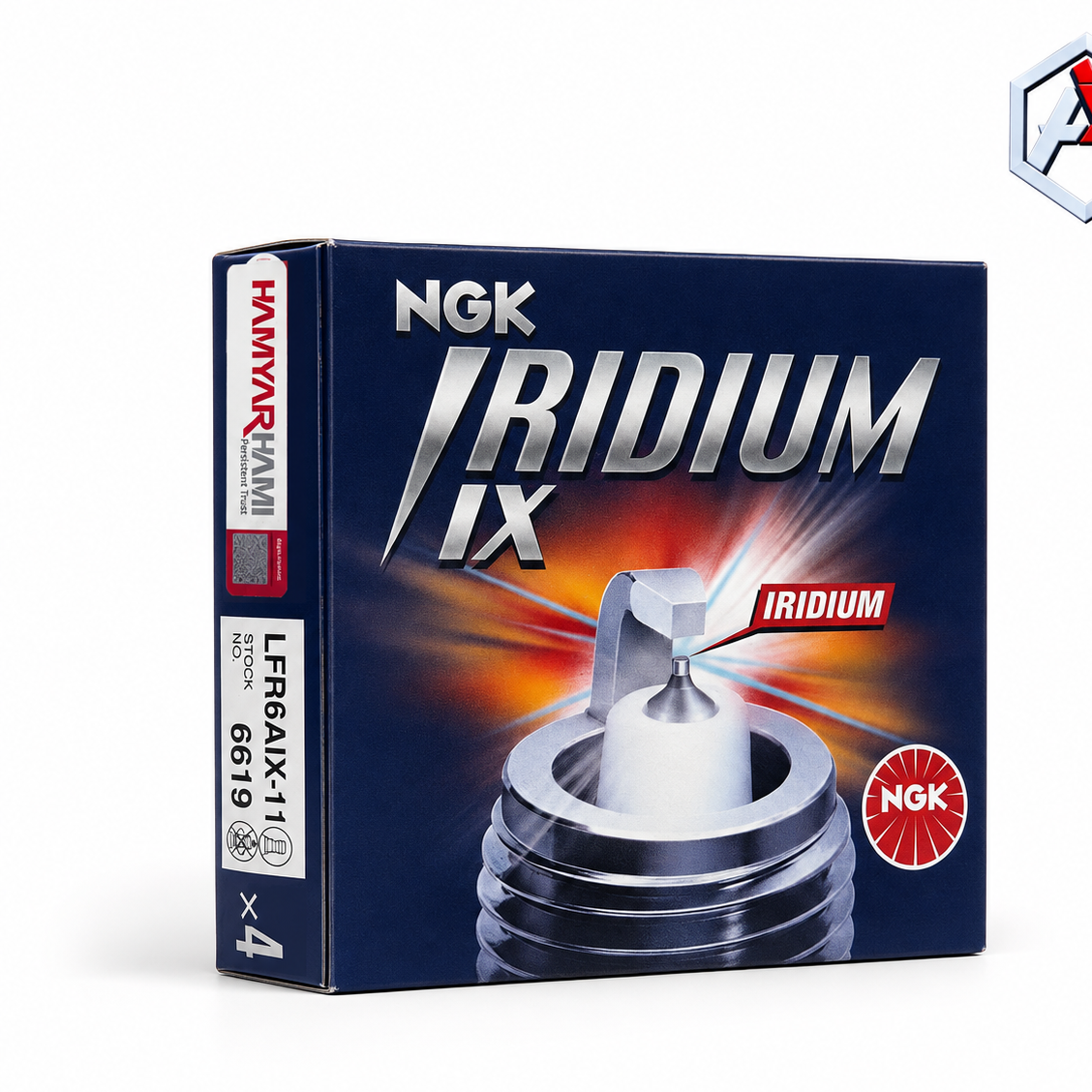 شمع سوزنی ایریدیوم NGK مدل LFR6AIX-11 کد 6619 بسته 4 عددی مناسب پژو 206 تیپ 5، پژو 207 و پارس TU5