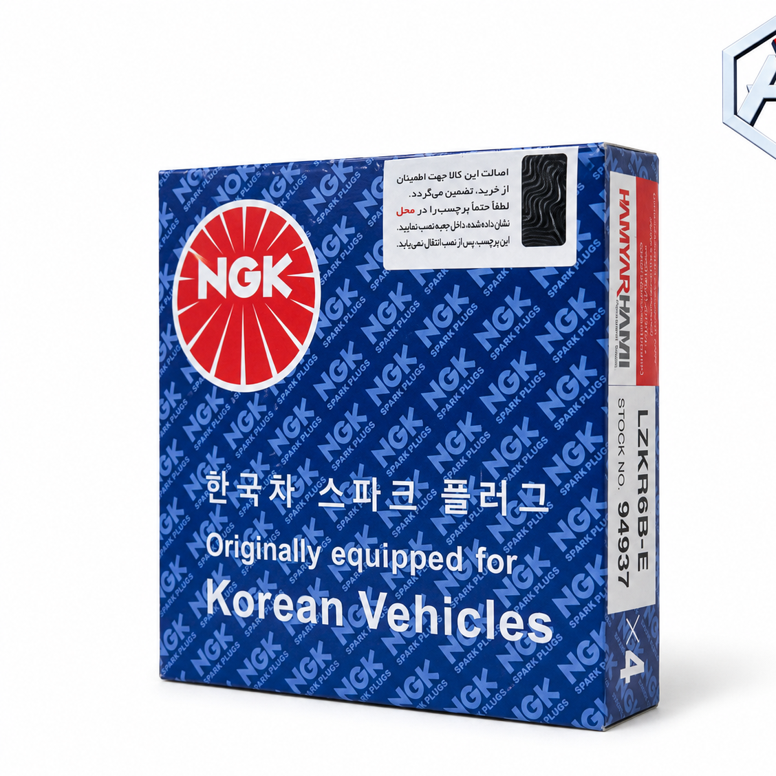 شمع موتور یورو 4 NGK مدل LZKR6B-E کد 94937 بسته 4 عددی مناسب پراید، تیبا، ساینا و کوییک