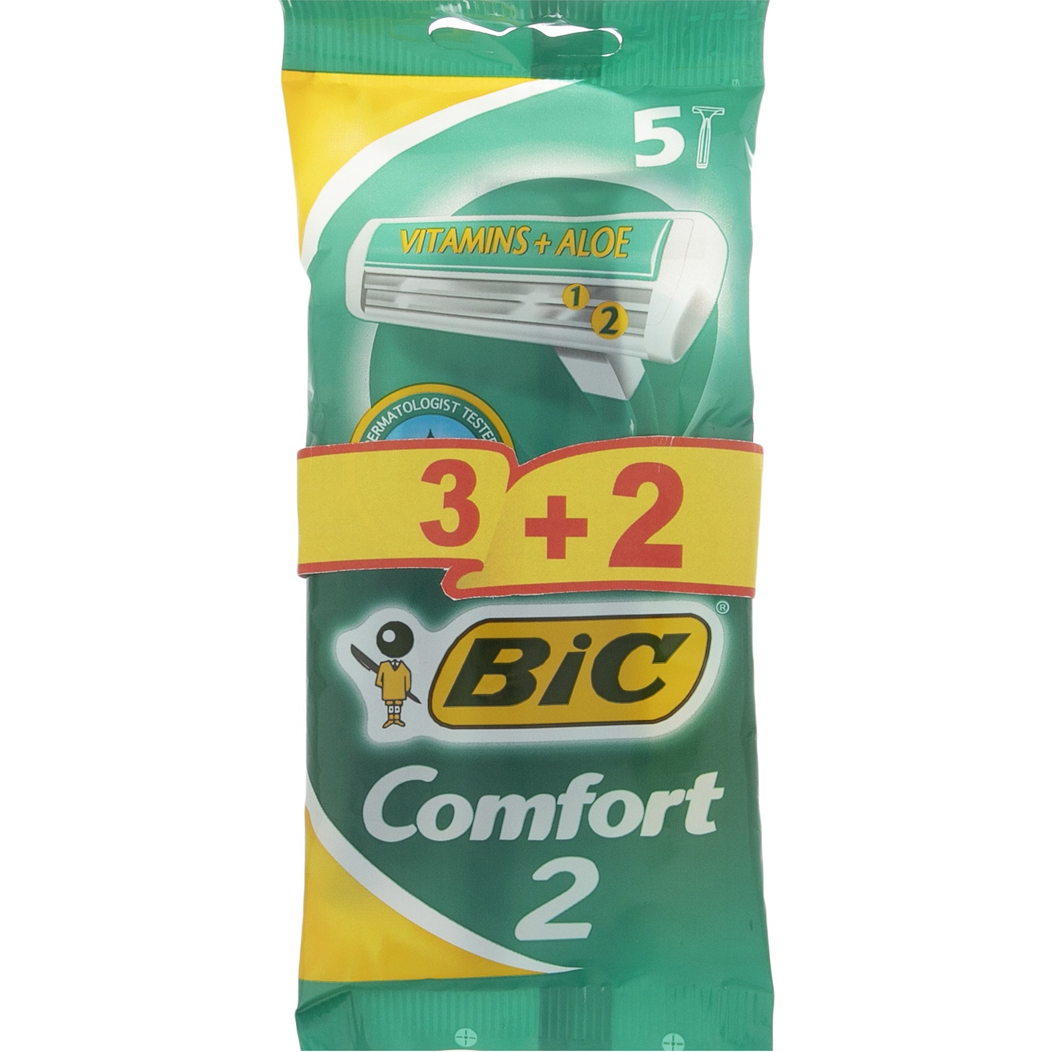  خود تراش بیک دو لبه مدل Bic Comfort 2 بسته 5 عددی