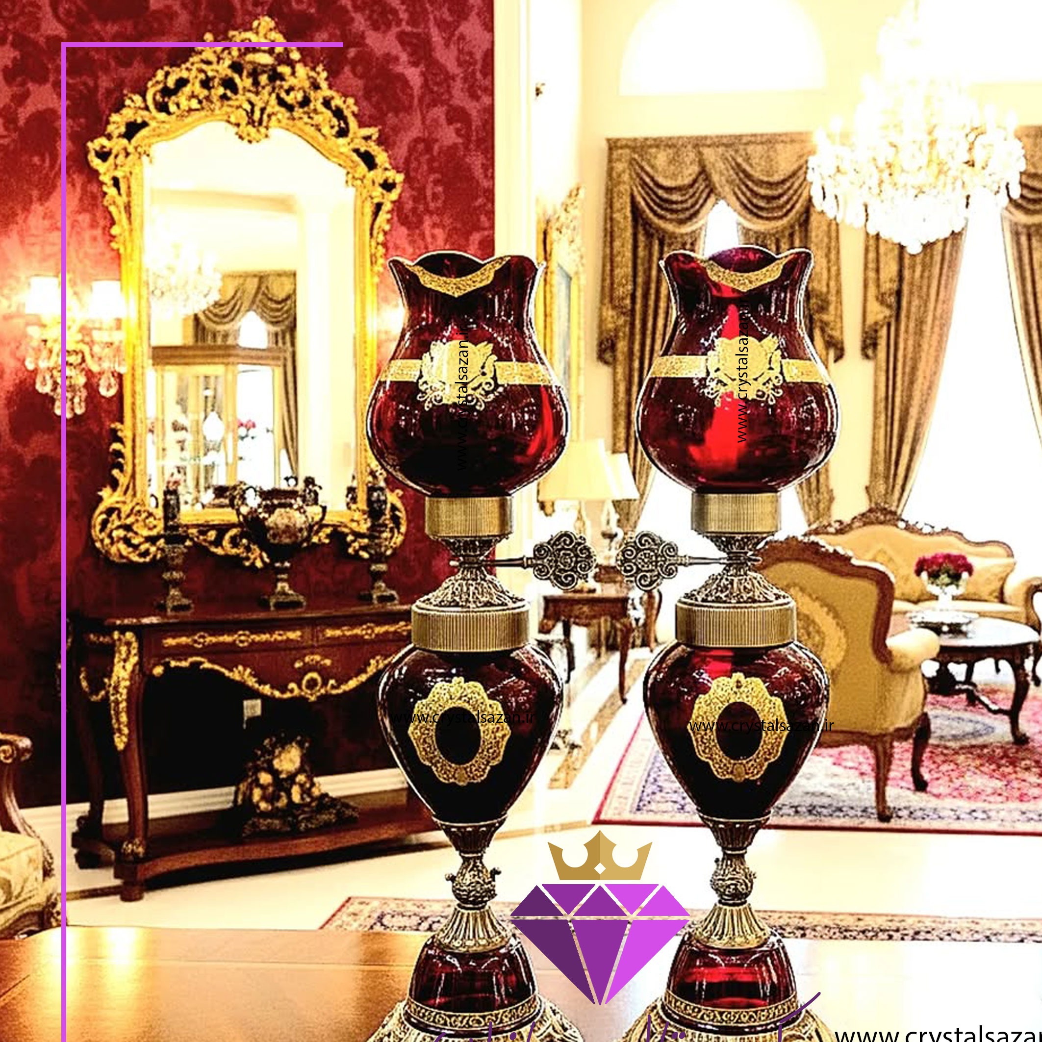 شمعدان کریستال سازان کد SH1611