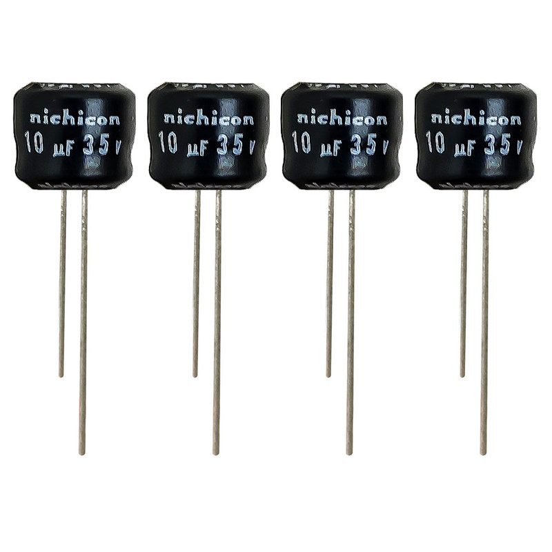 خازن الکترولیت 10 میکروفاراد 35 ولت نیچیکون مدل SK-1035 بسته 4 عددی