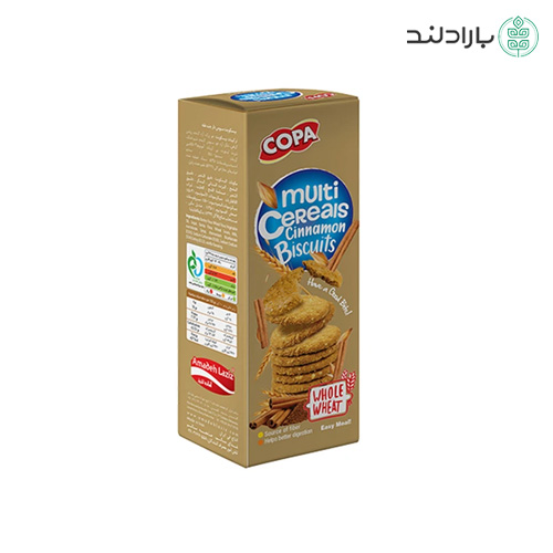 بیسکویت سبوسدار چند غله با طعم دارچین کوپا - 150 گرم