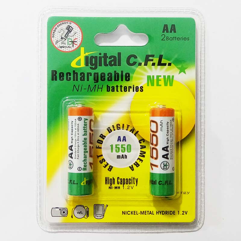 باتری قلمی شارژی Digital C.F.L با ظرفیت 1550 میلی آمپر