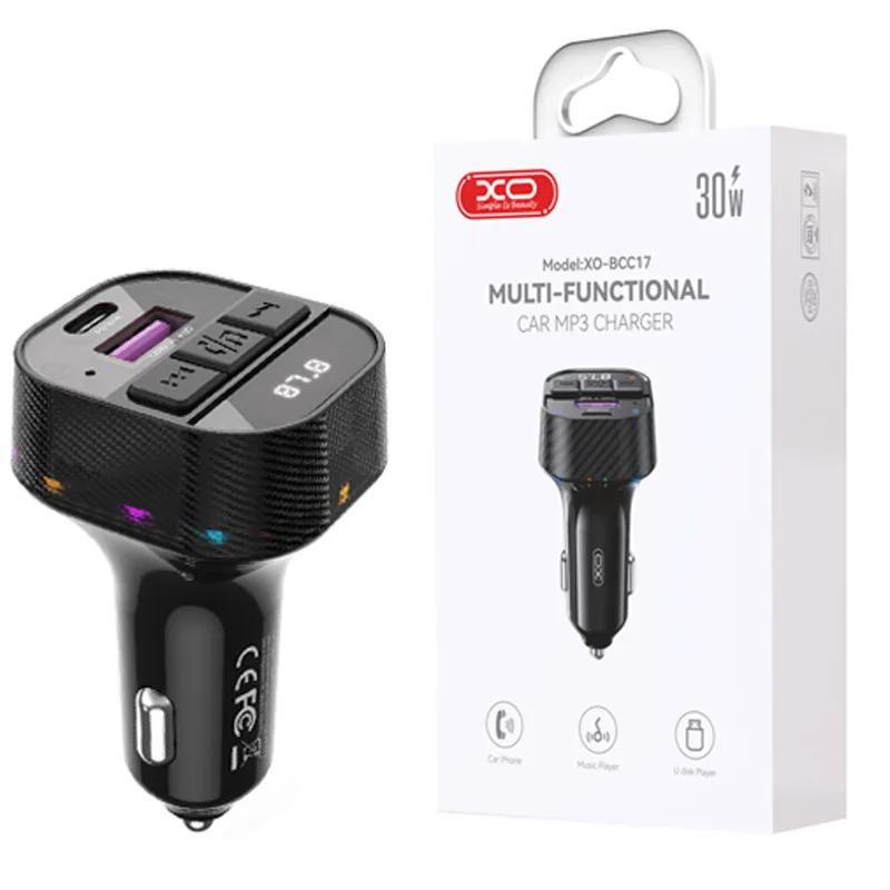 شارژر فندکی و اف ام پلیر بلوتوثی 30 وات ایکس او XO-BCC17