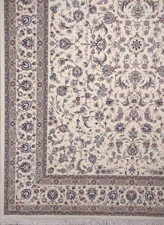 فرش ستاره کویر یزد 500 شانه کلکسیون شاه عباسی کد X53 زمینه 1700