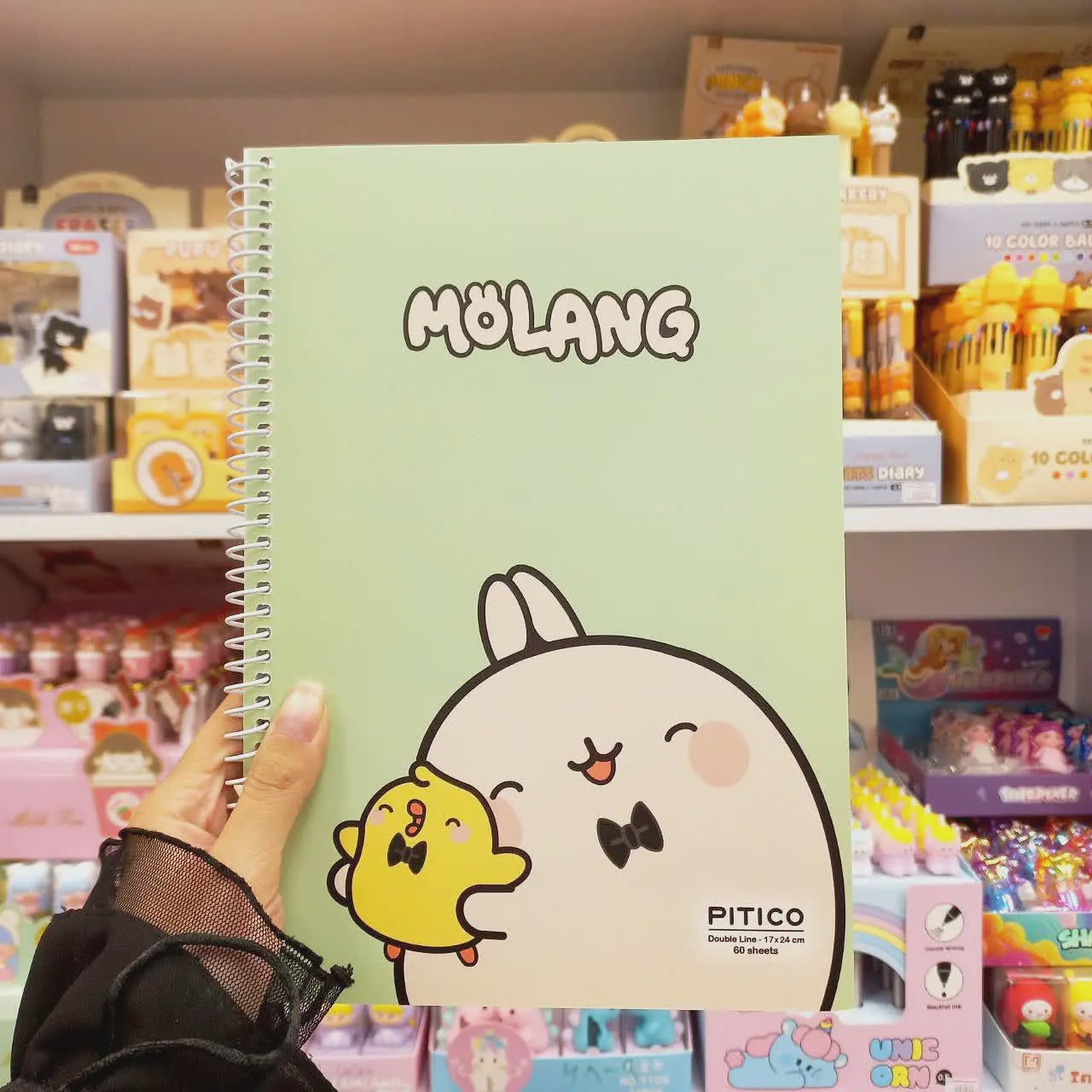 دفتر زبان دو خط 60 برگ molang طرح 3 لوازم تحریر فانتزی