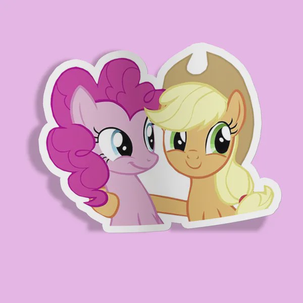 استیکر MLP Applejack x Pinkie Pie Hear me out