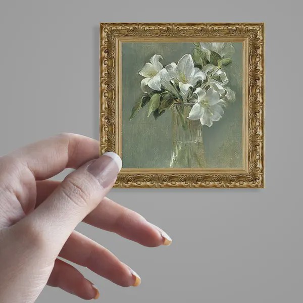 استیکر lily flower still life painting