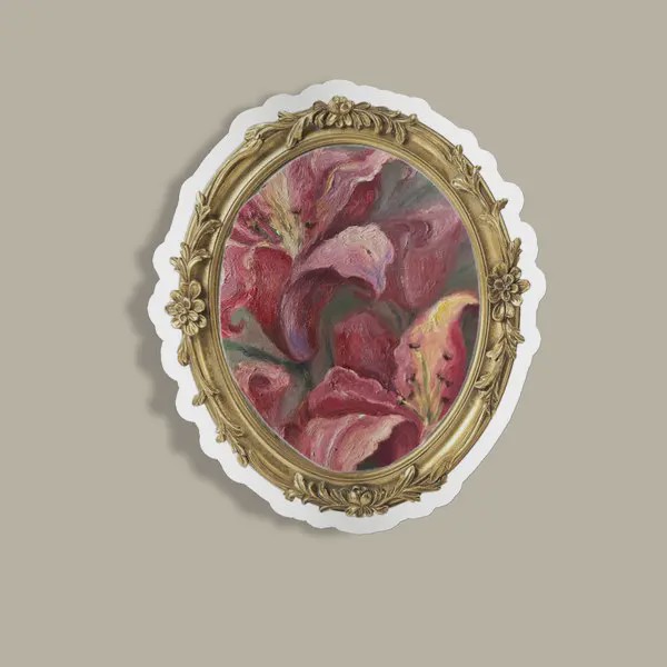 استیکر Painting Pink lilies