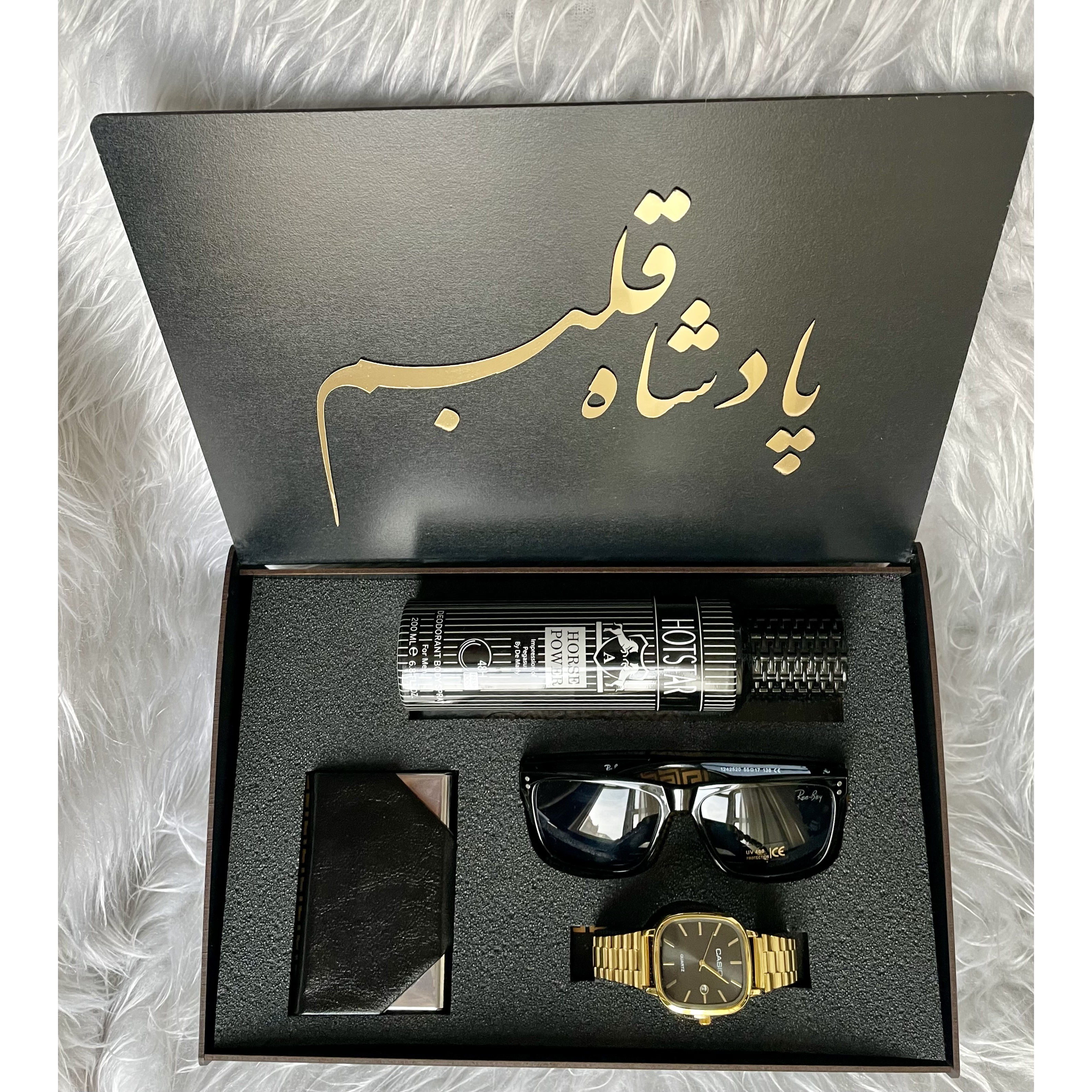 پک هدیه مردانه شیک ساعت مچی کاسیو اسپری جاکارتی عینک مناسب تولد و روز مرد 10