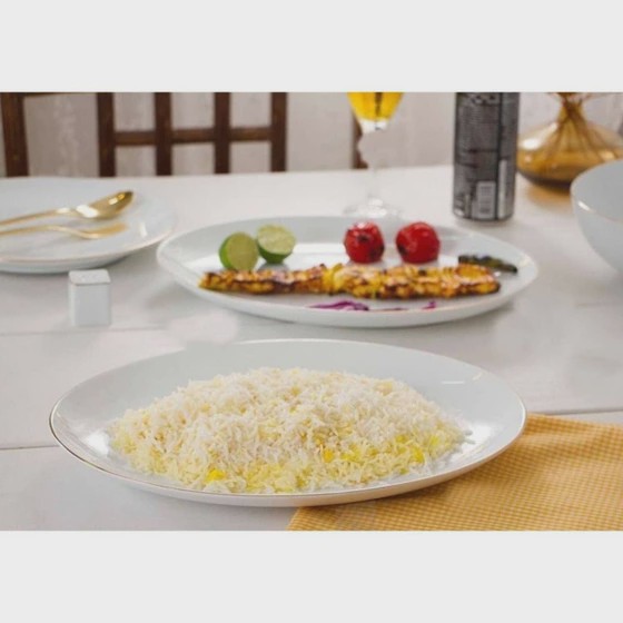 دیس بیضی12 چینی لب طلا طرح دیپلمات لورین