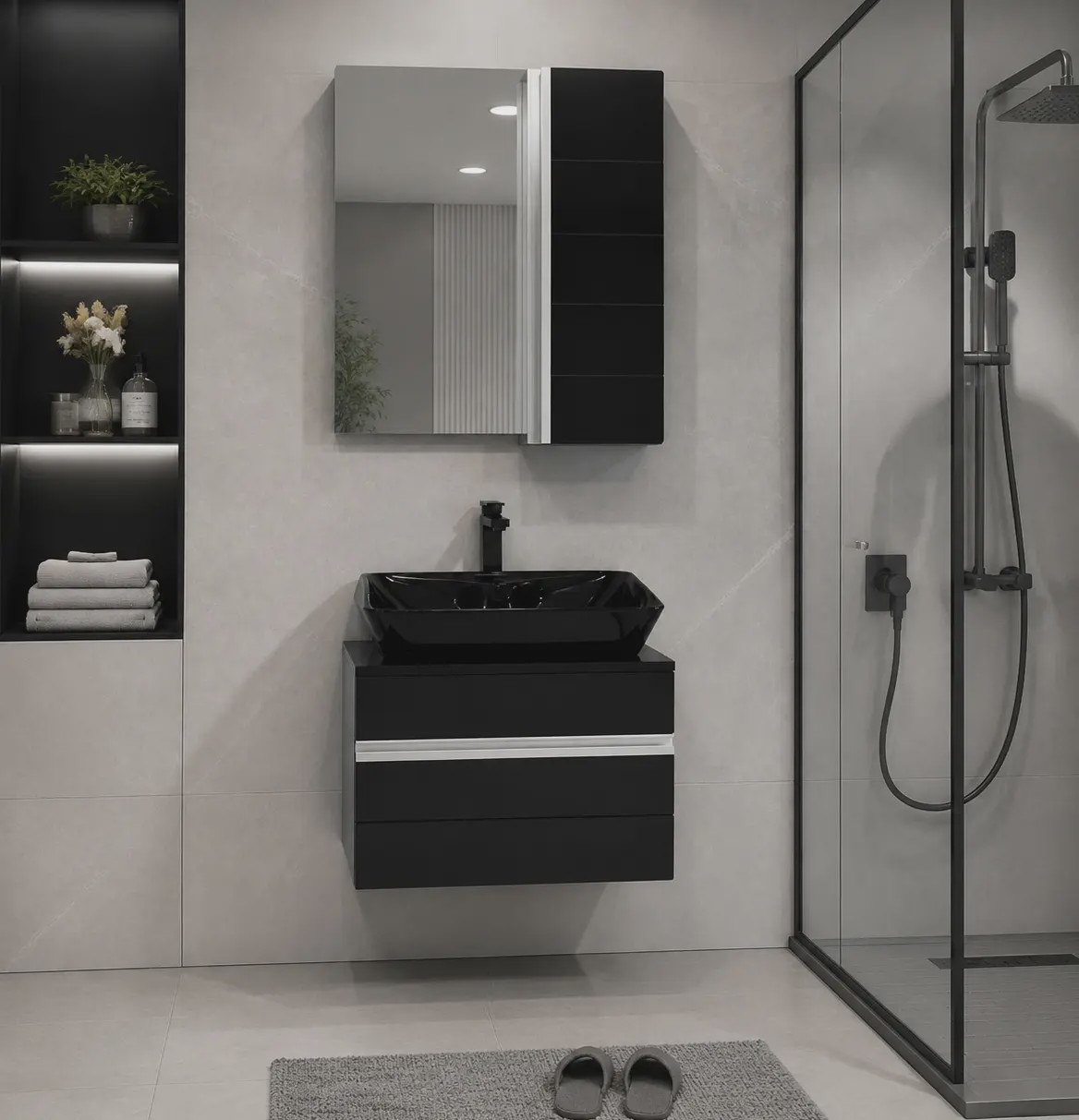 روشویی کابینتی مشکی قسطی