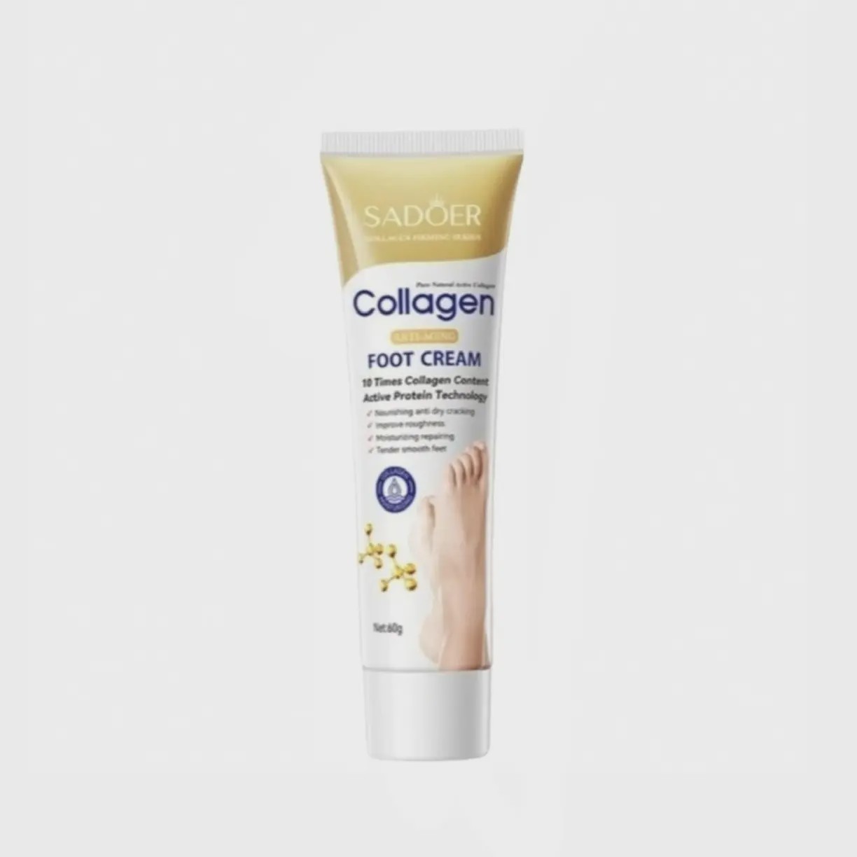 کرم ترک پا کلاژن سادور اصل ضد پیری، خشکی و ترک حجم 60 میلی لیتر Sadoer Collagen Anti-Aging Foot Cream
