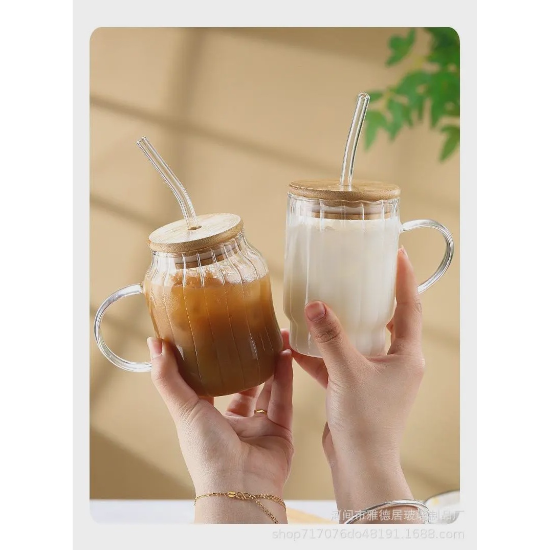 لیوان اسموتی پیرکس دسته دار کمر باریک ساده نامارا کد 2074
