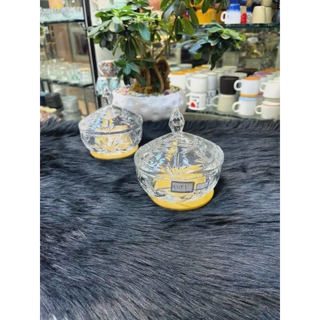 قندان بلور وارداتی DELI ظرف شیشهای شفاف و زیبا نامارا مدل 1