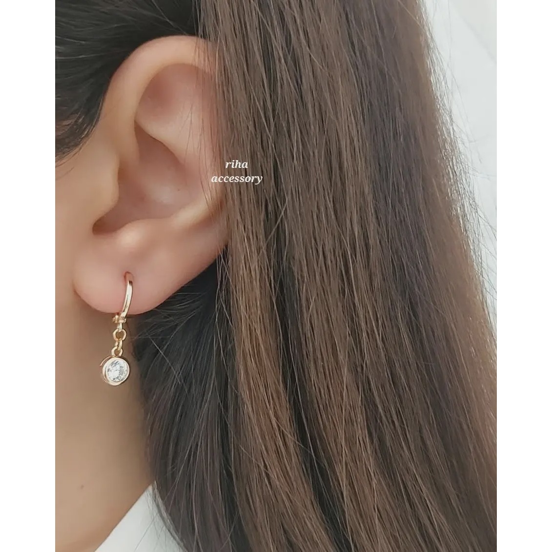 گوشوار تک نگین آویز