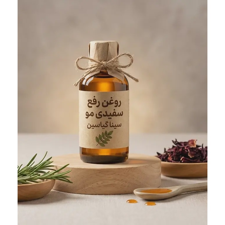 خرید روغن گیاهی رفع سفیدی مو گیاسین برند سینا