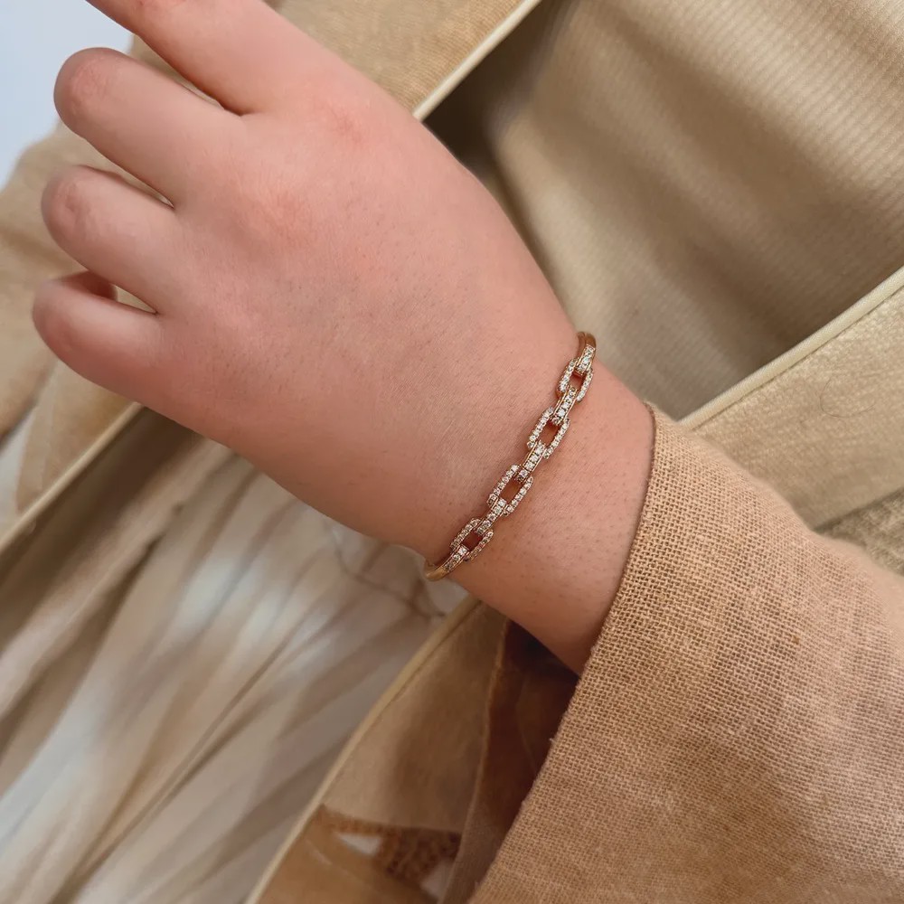 بنگل طلایی ژوپینگ الماسه کد BA00267