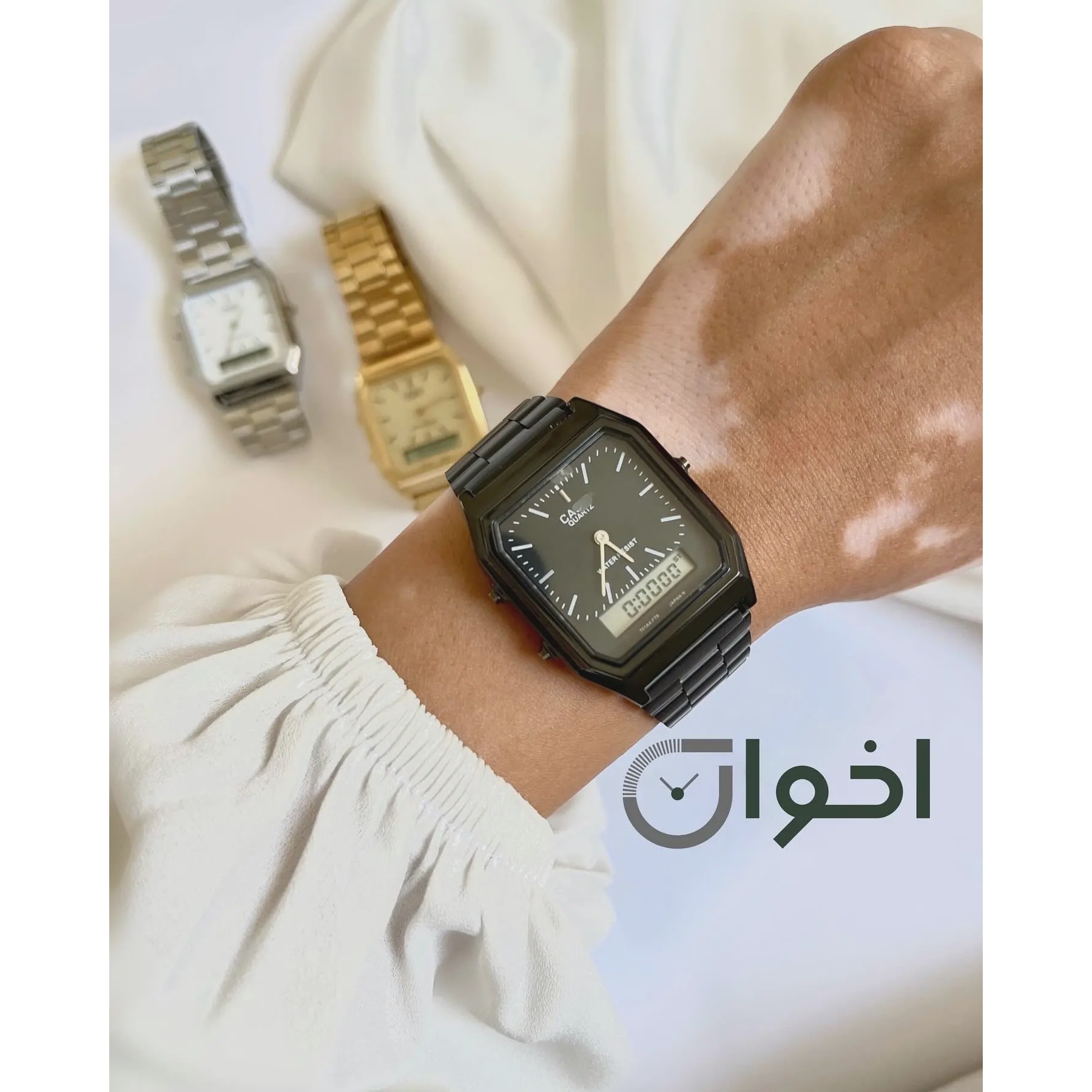 ساعت کاسیو دو زمانه فلزی