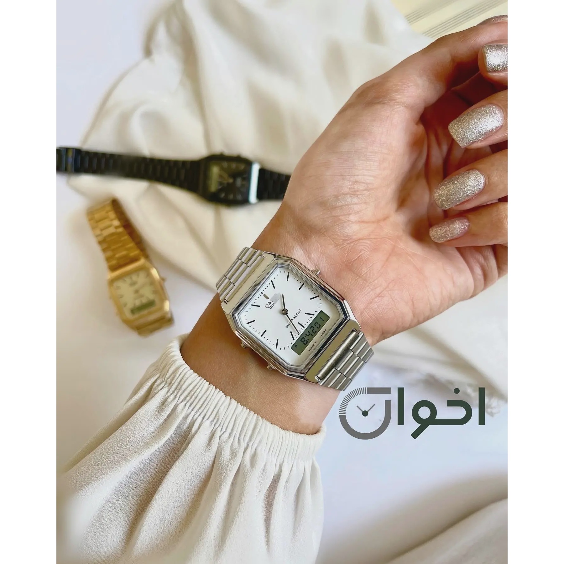 ساعت کاسیو دو زمانه فلزی