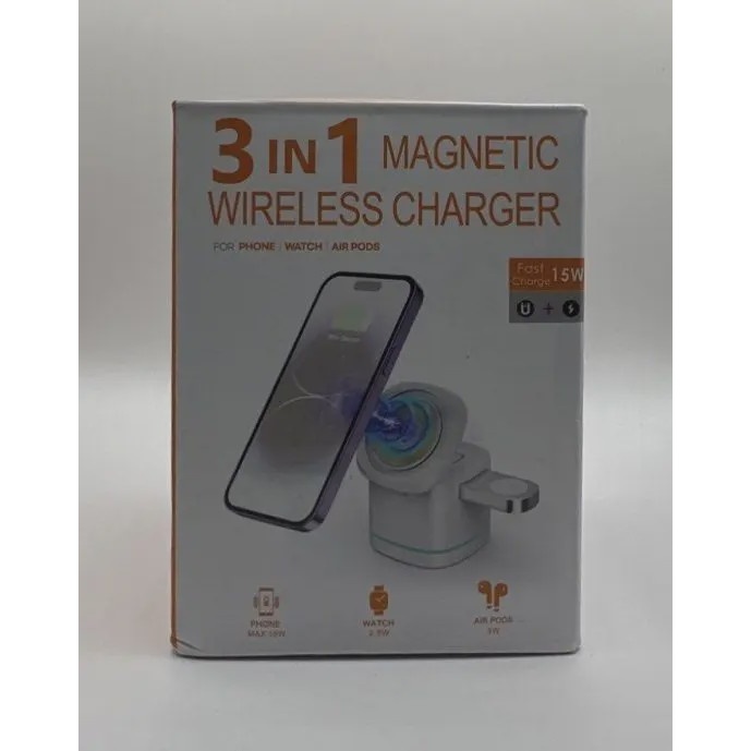 شارژر سه کاره وایرلس فست شارژ مدل H32 H32 3-in-1 Wireless Charger Multi-Function Fast Charging