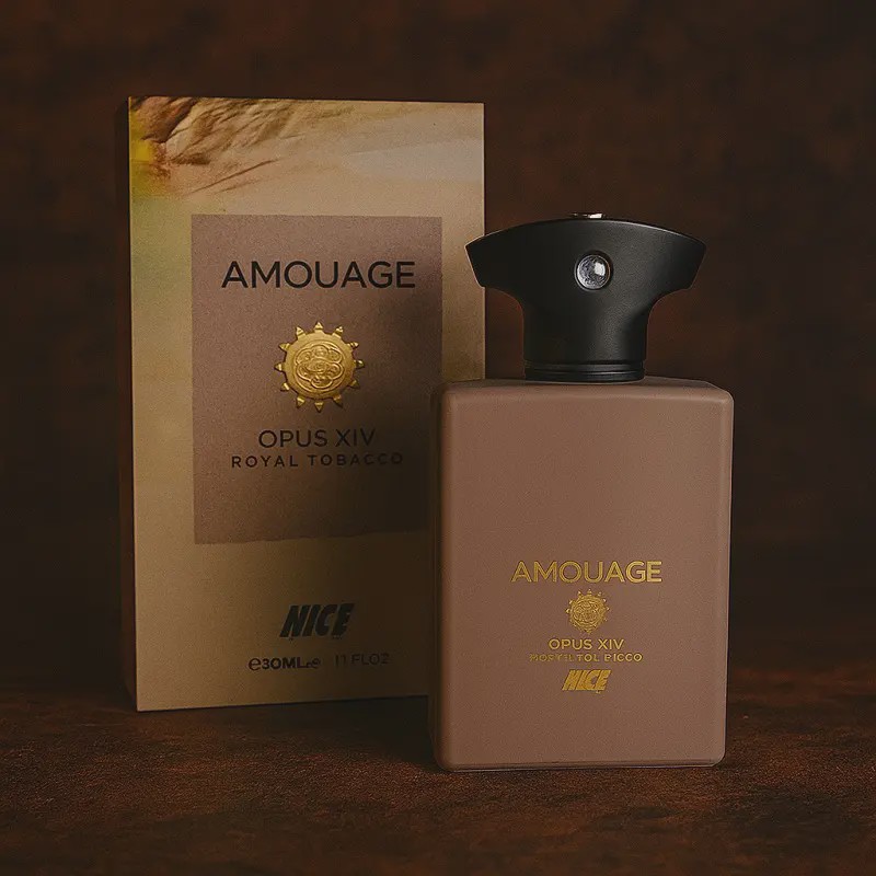 عطر و ادکلن ادوپرفیوم نایس Nice مدل آمواج اوپوس 14 رویال توباکو Amouage Opus XIV Royal Tobacco حجم 30 میلی لیتر طرح مارک